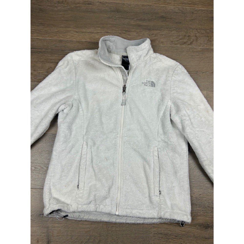 The North Face Osito Full Zip Fleece Jacket White Gray Womens Medium